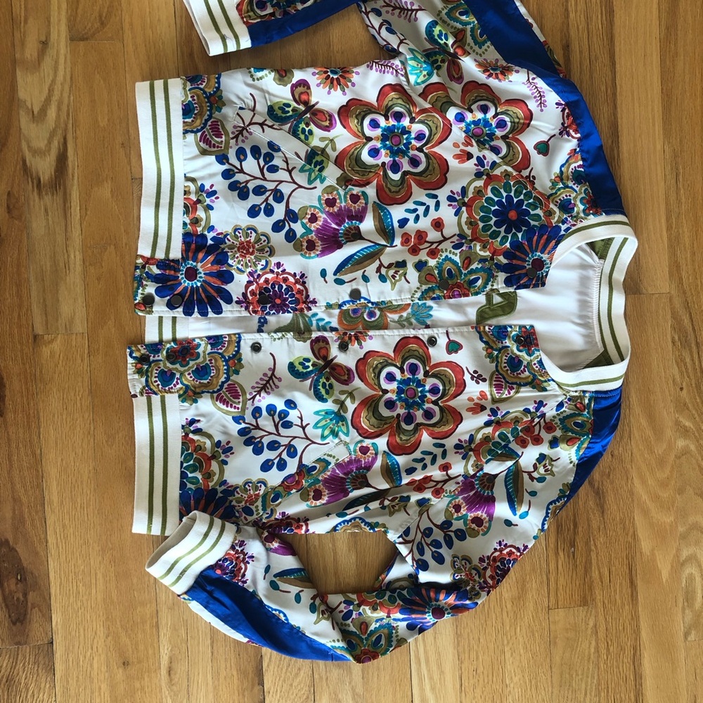 Floral Multicolor Women's Reversible Bomber Jacket Boho - Picture 6 of 6